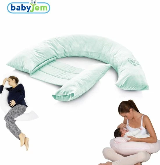 Baby Jem Babyjem - Zwangerschapskussen - Voedingskussen - Lichaamskussen - Zijslaapkussen - Ecru Wit 4 Baby Jem Babyjem - Zwangerschapskussen - Voedingskussen - Lichaamskussen - Zijslaapkussen - Ecru Wit - Afbeelding 4