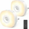 Merkloos Peerlights 2x LED Stopcontact Lampje Met Lichtsensor Met Afstandsbediening Plugin Ledlamp Nachtlampje - Warm/Wit Licht Dimbaar Met Timer -Telano-winkel 550x568 3