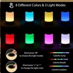 Flightmode - Led-nachtlampje, Touch-dimbaar, Tafellamp, Werkt Op Batterijen, 8 Kleuren En 3 Modi, Houtnerf, Nachtlampje, Batterij, USB-opladen, Met Timerfunctie, Voor Slaapkamer En Woonkamer -Telano-winkel 550x569 3