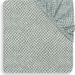 Jollein Baby Hoeslaken Ledikant Jersey 60x120cm Snake - Ash Green