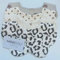 MINIIYOU 4 Stuks - Hydrofiele Slabbetjes Bloemvorm - 6 Laags - Hartjes Regenboog -Telano-winkel 550x574 6