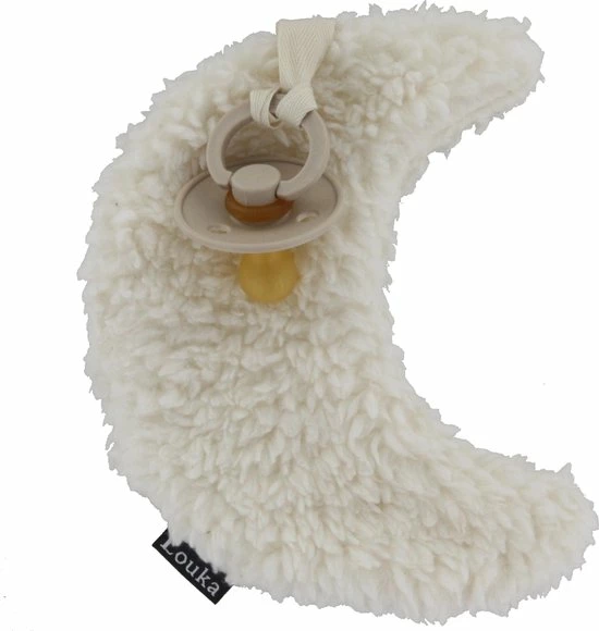 Louka Speendoekje Maan Cr Me - Teddy Katoen - Speenknuffel 1 Louka Speendoekje Maan Cr Me - Teddy Katoen - Speenknuffel