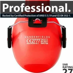 Vanderfields Gehoorbescherming Kind - Gehoorbeschermers Oorkappen Kinderen - 27dB - 3-16 Jaar - Rood - V-Zilla -Telano-winkel 550x585