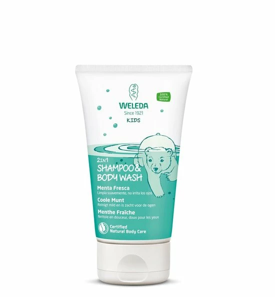 Weleda Kids 2-in-1 Shampoo & Body Wash Coole Munt 2 Weleda Kids 2-in-1 Shampoo & Body Wash Coole Munt - Afbeelding 2