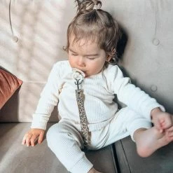 Hee! Baby Handmade Bruin Luipaardprint Speenkoord, Kraamkado, Leopard Speenkoord, Luipaardprint, Kraamcadeau, Leren Speenkoord, Babyshower