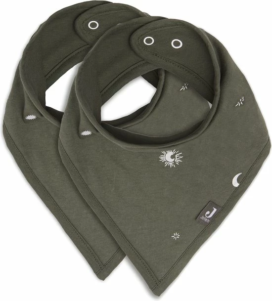 Jollein Slab Bandana Stargaze - Leaf Green - 2 Stuks 1 Jollein Slab Bandana Stargaze - Leaf Green - 2 Stuks