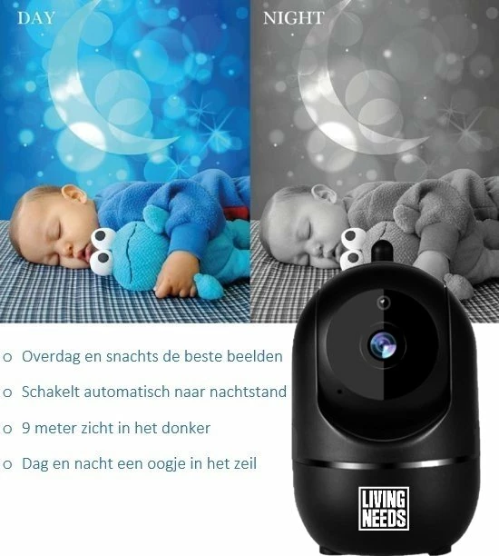 Living Needs Baby Camera Babyfoon Met Camera Spraakfunctie Bewegingsdetectie. 5 Living Needs Baby Camera Babyfoon Met Camera Spraakfunctie Bewegingsdetectie. - Afbeelding 5