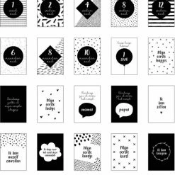 Stipkaarten.nl Stipkaarten - Mijlpaalkaarten Baby (20 Kaarten) - Kraamcadeau - Geboorte Cadeau - Babyshower - Zwanger -Telano-winkel 550x615