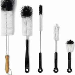 STACK Flessenborstel Set | Speenborstel Set - Flessen Reiniger Set - Melkfles Borstel Set - Drinkfles Reiniger Set - Schoonmaakborstel Set - Flessenreiniger Set - Pijpenborstel - Kras En BPA Vrij - 5 Delige Set Voor Ieder Oppervlak