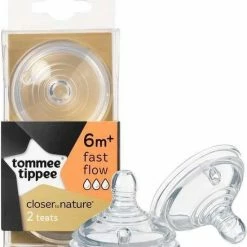 Tommee Tippee Closer To Nature Flessenspenen, Borst-achtige, Anti-koliek Ventiel, Zachte Siliconen, Snelle Doorstroming, 6m+, Pak Van 2 -Telano-winkel 550x622 1