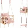 Merkloos Babyschommel Babyzitje - Stof Hout - Babyschommel Binnen - Kinderschommel - Schommel Baby Zitje - Schommelzitjes - Schommelstoel - Roze -Telano-winkel 550x632 1