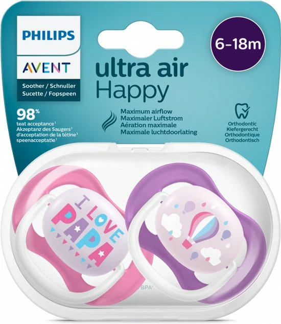 Philips Avent Ultra Air SCF080/04 - Fopspeen - 6-18 Maanden - 2 Stuks 17 Philips Avent Ultra Air SCF080/04 - Fopspeen - 6-18 Maanden - 2 Stuks - Afbeelding 17