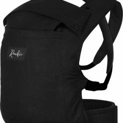 ROOKIE Baby Premium Draagzak- Design Buikdrager - Comfortabel En Ergonomisch - Pasgeboren Babydrager - Peuterdrager - Biologisch Katoen (Zwart) -Telano-winkel 550x648 3