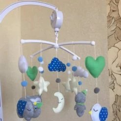 WiseGoods - Mobiel Met Rammelaar Baby - Wieg Houder Arm Beugel Set - Carrousel - 360 Graden Roterende Wieg Klem -Telano-winkel 550x651 3