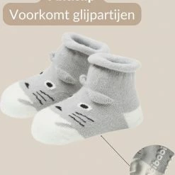 Merkloos Babysokken - Poesje - Katoen - Antislip - 0-12 Maanden - Babysokjes - Baby Slofjes - Kraamcadeau - Baby Cadeau -Telano-winkel 550x652 4