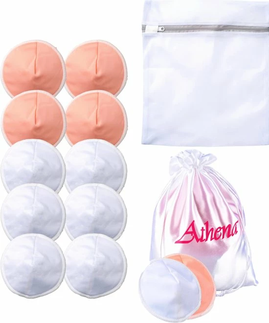 Merkloos Extra Dikke Wasbare Zoogcompressen (12 Stuks - 12cm Doorsnede) Incl Wasmachinezakje - Bamboe Borstcompressen Wasbaar | Athena 1 Merkloos Extra Dikke Wasbare Zoogcompressen (12 Stuks - 12cm Doorsnede) Incl Wasmachinezakje - Bamboe Borstcompressen Wasbaar | Athena