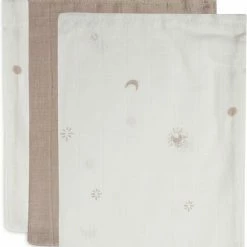 Jollein Baby Washandje Hydrofiel Stargaze - Biscuit - 3 Stuks