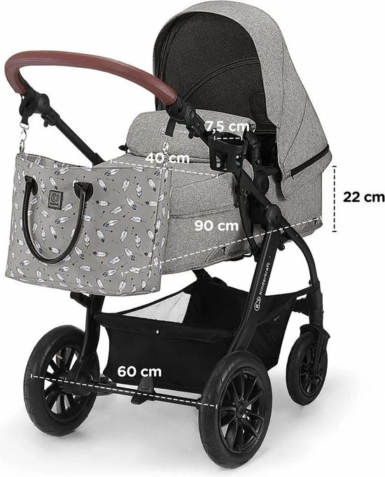 Kinderkraft XMoov 3 In 1 Kinderwagen - Inclusief Autostoel - Grey 16 Kinderkraft XMoov 3 In 1 Kinderwagen - Inclusief Autostoel - Grey - Afbeelding 16