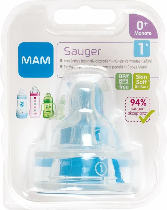 MAM - Flesspenen Maat 1 - 0+ Maanden ( 2 Stuks) 2 MAM - Flesspenen Maat 1 - 0+ Maanden ( 2 Stuks) - Afbeelding 2