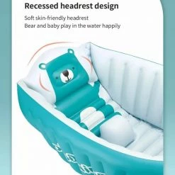 Merkloos Opblaasbare Baby Badkuip - Blauw - Met Pompje -Telano-winkel 550x697 1