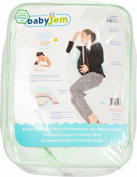 Baby Jem Babyjem - Zwangerschapskussen - Voedingskussen - Lichaamskussen - Zijslaapkussen - Ecru Wit 1 Baby Jem Babyjem - Zwangerschapskussen - Voedingskussen - Lichaamskussen - Zijslaapkussen - Ecru Wit