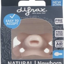 Fopspeen Difrax Newborn Natural Pure | Blossom Roze -Telano-winkel 550x713 2