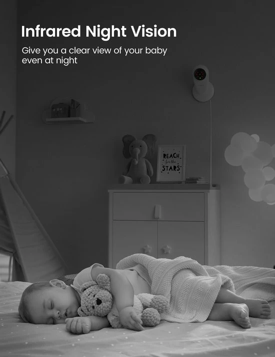 GNCC GC1Pro Babyfoon Met Camera - 3MP Indoor WiFi-camera 2.4G WiFi Voor Kinderen/Huisdieren/Senioren Met Monitor En Geluidsdetectie, Nachtzicht, Tweerichtingsaudio 8 GNCC GC1Pro Babyfoon Met Camera - 3MP Indoor WiFi-camera 2.4G WiFi Voor Kinderen/Huisdieren/Senioren Met Monitor En Geluidsdetectie, Nachtzicht, Tweerichtingsaudio - Afbeelding 8