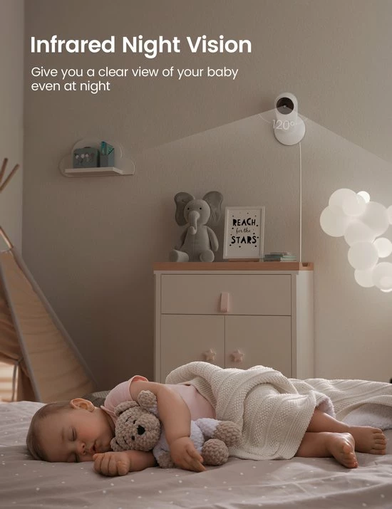 GNCC GC1Pro Babyfoon Met Camera - 3MP Indoor WiFi-camera 2.4G WiFi Voor Kinderen/Huisdieren/Senioren Met Monitor En Geluidsdetectie, Nachtzicht, Tweerichtingsaudio 5 GNCC GC1Pro Babyfoon Met Camera - 3MP Indoor WiFi-camera 2.4G WiFi Voor Kinderen/Huisdieren/Senioren Met Monitor En Geluidsdetectie, Nachtzicht, Tweerichtingsaudio - Afbeelding 5