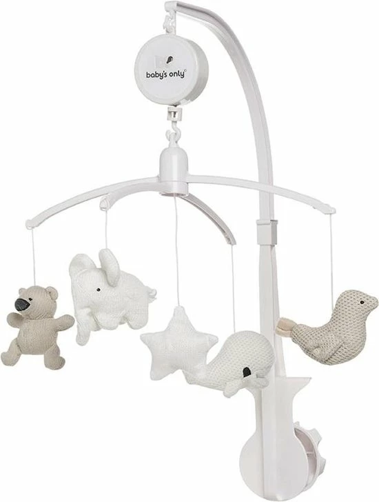 Baby's Only Muziekmobiel Baby - Boxmobiel - Zand/Wolwit/Wit - Gebreide Figuurtjes - Muziek Speelgoed - Melodie 'It's A Small World' 1 Baby's Only Muziekmobiel Baby - Boxmobiel - Zand/Wolwit/Wit - Gebreide Figuurtjes - Muziek Speelgoed - Melodie 'It's A Small World'