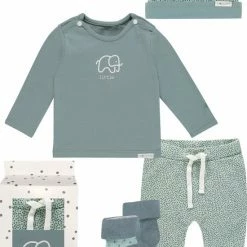 Noppies - Cadeauset (5delig) - Kledingset - Biologische Katoen - Broek Kirsten Mint Groen - Shirt Amanda Groen - Muts Marjolein - 2paar Sokken Dot - Maat 62