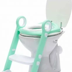 Zavelo Toilet Trainer Met Trapje | Brilverkleiner Met Handvaten En Opstapje | Opvouwbaar Toilet Met Afneembaar Zitje | WC Zindelijkheids Training Voor Jongens/Meisjes | Urinoirs Voor Kind/Peuter Van 2 Tot 7 Jaar | Mint