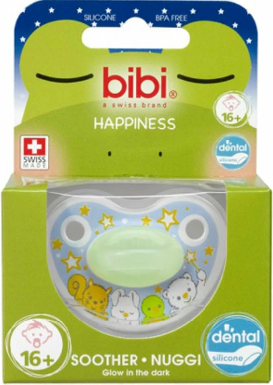 Bibi Happiness Glow In The Dark Dental Fopspeen 16 Maanden Plus Blauw 1 Bibi Happiness Glow In The Dark Dental Fopspeen 16 Maanden Plus Blauw