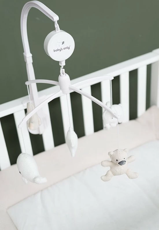 Baby's Only Muziekmobiel Baby - Boxmobiel - Zand/Wolwit/Wit - Gebreide Figuurtjes - Muziek Speelgoed - Melodie 'It's A Small World' 4 Baby's Only Muziekmobiel Baby - Boxmobiel - Zand/Wolwit/Wit - Gebreide Figuurtjes - Muziek Speelgoed - Melodie 'It's A Small World' - Afbeelding 4