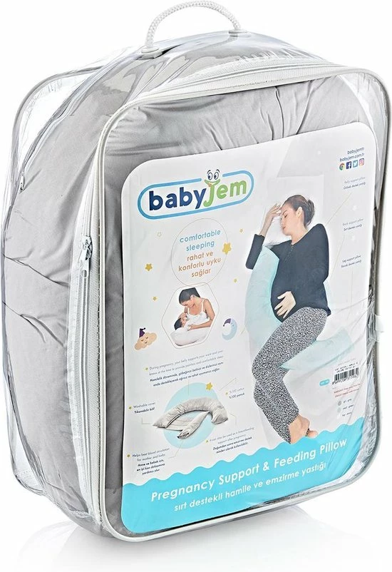 Baby Jem Babyjem - Zwangerschapskussen - Voedingskussen - Lichaamskussen - Zijslaapkussen - Ecru Wit 5 Baby Jem Babyjem - Zwangerschapskussen - Voedingskussen - Lichaamskussen - Zijslaapkussen - Ecru Wit - Afbeelding 5