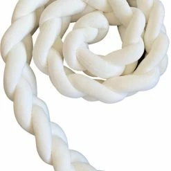 IL BAMBINI Gevlochten Baby Bed Bumper Treccia - Bedomrander - Box Omrander - Hoofdbeschermer - Boxrand - Bedbumper - Stootrand - Boxomrander - (3 Meter) Wit