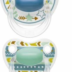 Bibi Happiness Bohemian DUO Dental Fopspeen 16 Maanden Plus Blauw, Wit