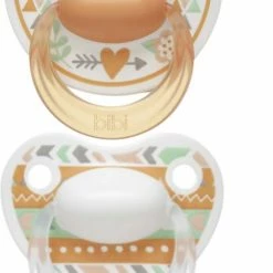 Bibi Happiness Bohemian Duo Dental Fopspeen 16 Maanden Plus Oranje, Wit
