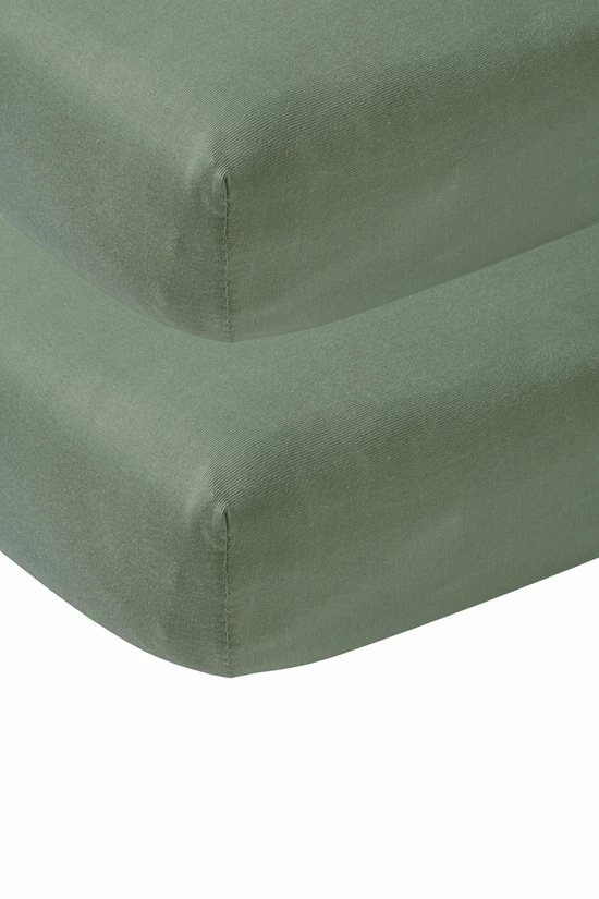 Meyco Jersey Hoeslaken Co-sleeper - 2-pack - 50x90 Cm - Forest Green 1 Meyco Jersey Hoeslaken Co-sleeper - 2-pack - 50x90 Cm - Forest Green
